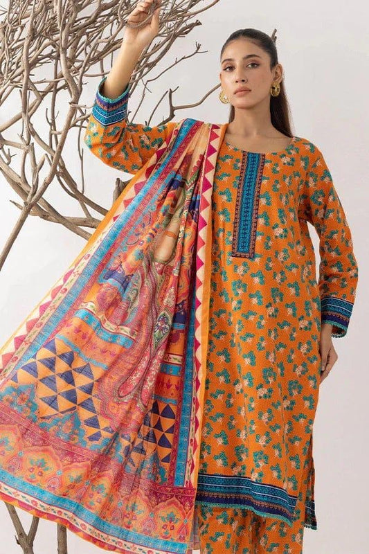 Unstitched Printed Khaddar Suit - 3Pc’s