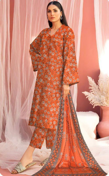 Unstitched Khaddar Printed Suit - 3 Pc’s