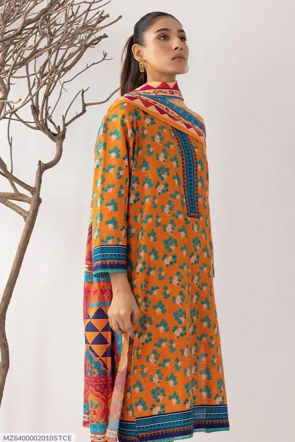 Unstitched Printed Khaddar Suit - 3Pc’s