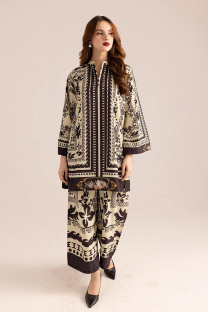 2 Pc's Stylish Women's Stitched Printed Shirt and Trouser Set