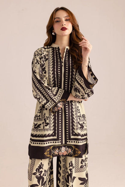 2 Pc's Stylish Women's Stitched Printed Shirt and Trouser Set