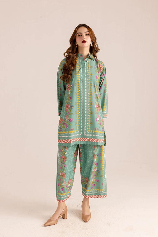 Stylish Womens Stitched Printed Shirt and Trouser Set - 2 Pc's