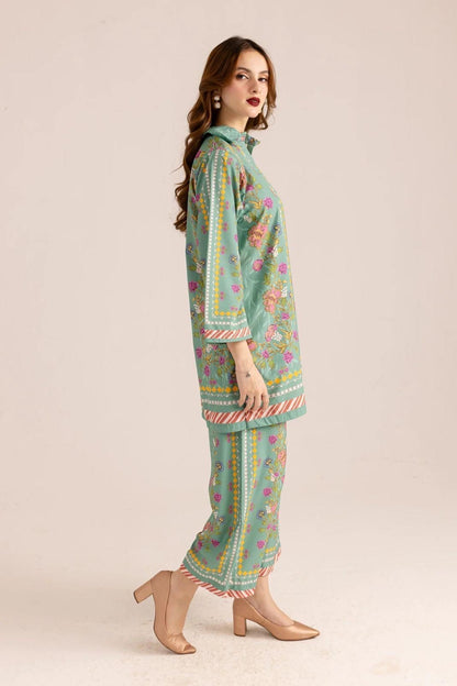 Stylish Womens Stitched Printed Shirt and Trouser Set - 2 Pc's