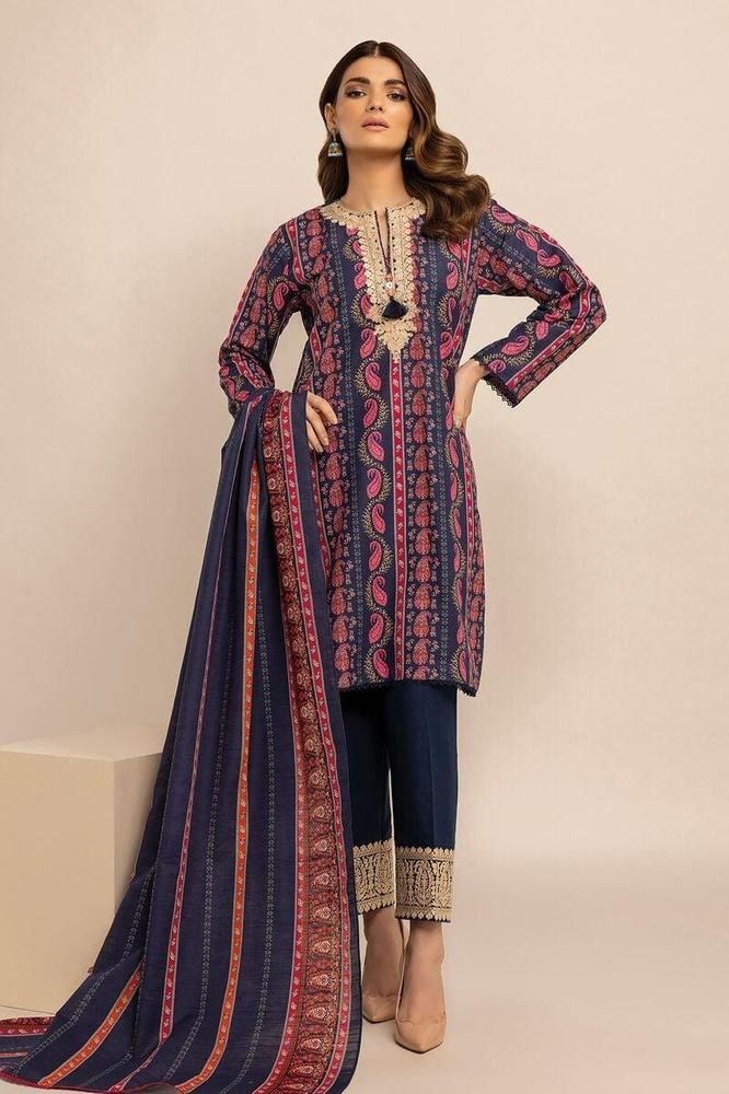 Woman's Unstitched Lawn Printed Suit - 3 Pc's