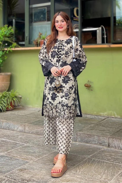 Stitched Printed Khaddar Suit - 3 Pc's